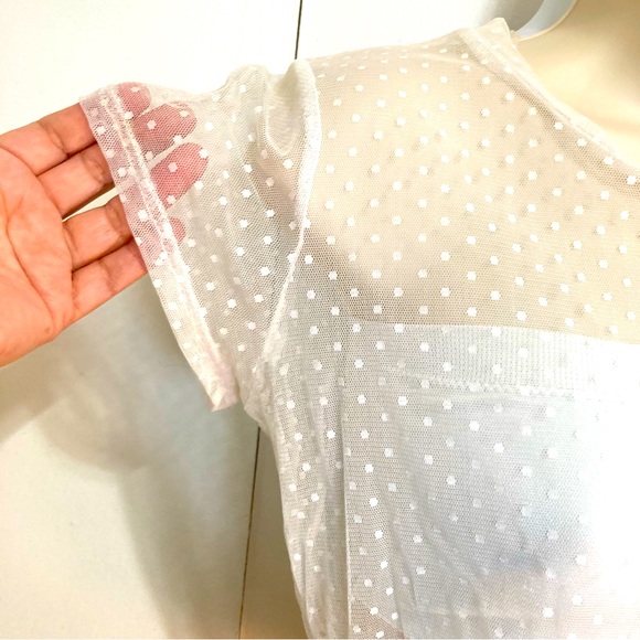 PacSun LA Hearts sheer polka dot crop top Medium - Picture 6 of 12